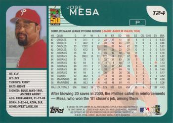 2001 Topps Traded & Rookies #T24 Jose Mesa Back