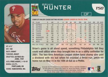 2001 Topps Traded & Rookies #T50 Brian Hunter Back