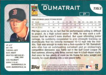 2001 Topps Traded & Rookies #T163 Phil Dumatrait Back