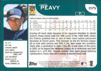 2001 Topps Traded & Rookies #T175 Jake Peavy Back