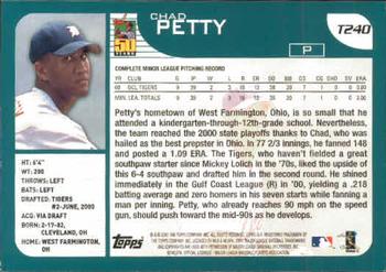 2001 Topps Traded & Rookies #T240 Chad Petty Back
