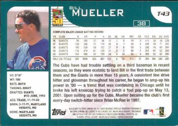 2001 Topps Traded & Rookies #T43 Bill Mueller Back