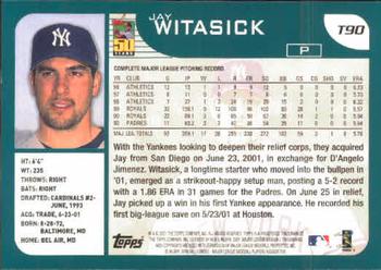 2001 Topps Traded & Rookies #T90 Jay Witasick Back