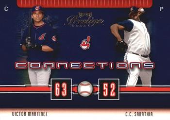 2003 Playoff Prestige - Connections #C-23 CC Sabathia / Victor Martinez Front
