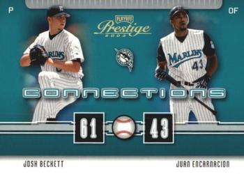 2003 Playoff Prestige - Connections 100 #C-26 Josh Beckett / Juan Encarnacion  Front