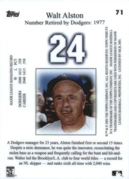 2001 Topps Tribute #71 Walt Alston Back
