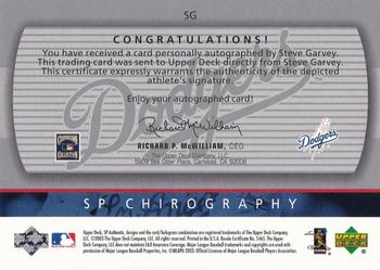 2003 SP Authentic - Chirography Dodgers Stars Silver #SG Steve Garvey Back