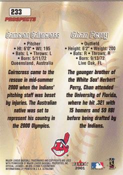 2001 Ultra #233 Cameron Cairncross / Chan Perry Back