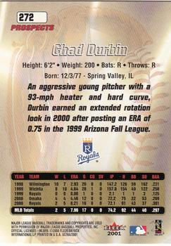 2001 Ultra #272 Chad Durbin Back