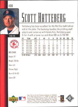 2001 Upper Deck #108 Scott Hatteberg Back