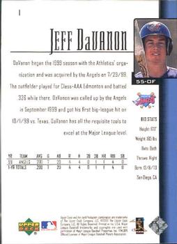 2001 Upper Deck #1 Jeff DaVanon Back
