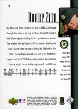 2001 Upper Deck #4 Barry Zito Back