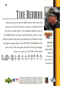 2001 Upper Deck #13 Tike Redman Back