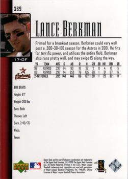 2001 Upper Deck #369 Lance Berkman Back