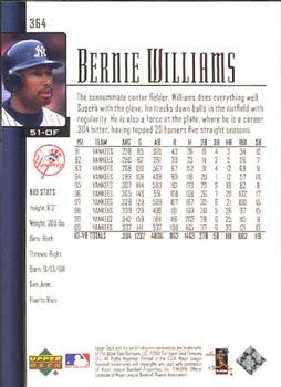 2001 Upper Deck #364 Bernie Williams Back