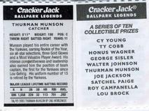 2005 Cracker Jack Ballpark Legends #NNO Thurman Munson Back