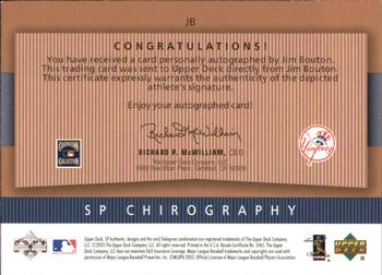 2003 SP Authentic - Chirography Yankees Stars Bronze #JB Jim Bouton Back
