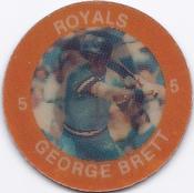 1984 7-Eleven Super Star Sports Coins: West Region #V K George Brett Front