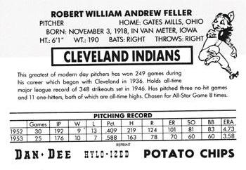 1954 Dan-Dee Potato Chips (Reprint) #NNO Bob Feller Back