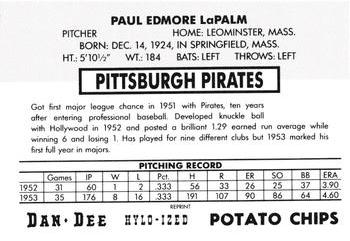 1954 Dan-Dee Potato Chips (Reprint) #NNO Paul LaPalme Back