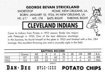 1954 Dan-Dee Potato Chips (Reprint) #NNO George Strickland Back