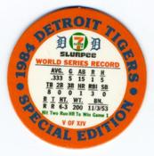 1985 7-Eleven Detroit Tigers Special Edition Coins #V Larry Herndon Back