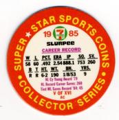 1985 7-Eleven Super Star Sports Coins: Great Lakes Region #V AC Bruce Sutter Back