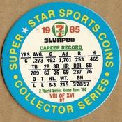 1985 7-Eleven Super Star Sports Coins: Southeast Region #VIII DT Kirk Gibson Back