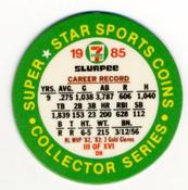 1985 7-Eleven Super Star Sports Coins: West Region #III DH Dale Murphy Back