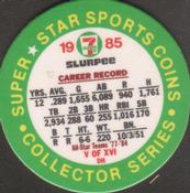 1985 7-Eleven Super Star Sports Coins: West Region #V DH Dave Winfield Back