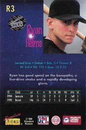 1996 Signature Rookies Old Judge - Rising Stars Signatures #R3 Ryan Helms Back