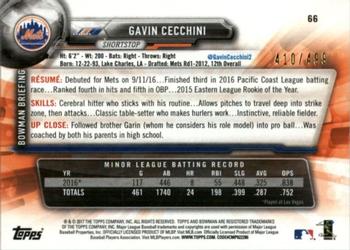 2017 Bowman - Silver #66 Gavin Cecchini Back