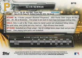 2017 Bowman - Prospects #BP70 Kevin Newman Back