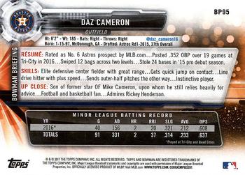 2017 Bowman - Prospects #BP95 Daz Cameron Back