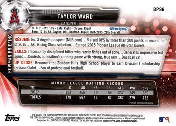 2017 Bowman - Prospects #BP96 Taylor Ward Back