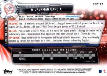 2017 Bowman - Chrome Prospects #BCP147 Wilkerman Garcia Back