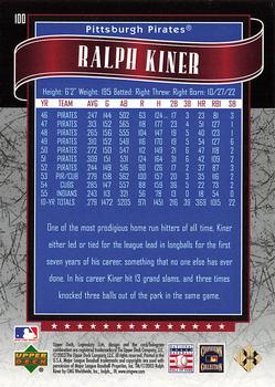 2003 SP Legendary Cuts - Blue #100 Ralph Kiner Back