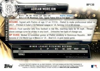 2017 Bowman - Prospects Silver #BP130 Adrian Morejon Back