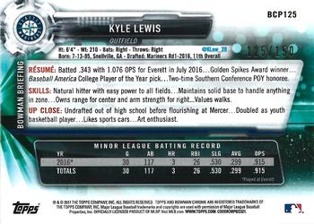 2017 Bowman - Chrome Prospects Blue #BCP125 Kyle Lewis Back