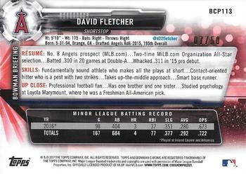 2017 Bowman - Chrome Prospects Gold #BCP113 David Fletcher Back