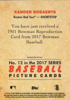 2017 Bowman - 1951 Bowman Chrome #12 Xander Bogaerts Back