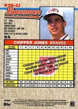 2017 Bowman - 1992 Bowman Chrome #92B-CJ Chipper Jones Back