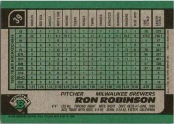 1991 Bowman #39 Ron Robinson Back