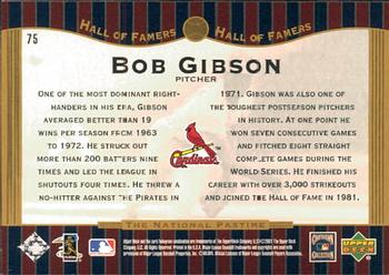 2001 Upper Deck Hall of Famers #75 Bob Gibson Back