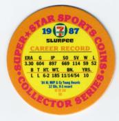 1987 7-Eleven Super Star Sports Coins: Detroit Region #IV HS Willie Hernandez Back