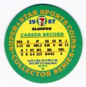 1987 7-Eleven Super Star Sports Coins: East Region #VIII CM Roger Clemens Back