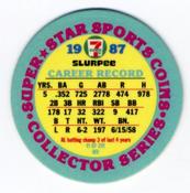 1987 7-Eleven Super Star Sports Coins: Mideast Region #VI MH Wade Boggs Back