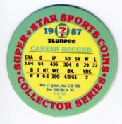 1987 7-Eleven Super Star Sports Coins: West Region #V AH Kirk McCaskill Back