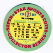 1987 7-Eleven Super Star Sports Coins: West Region #VII AH Gary Pettis Back