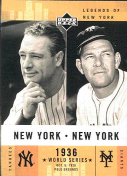 2001 Upper Deck Legends of New York #153 Lou Gehrig / Mel Ott Front